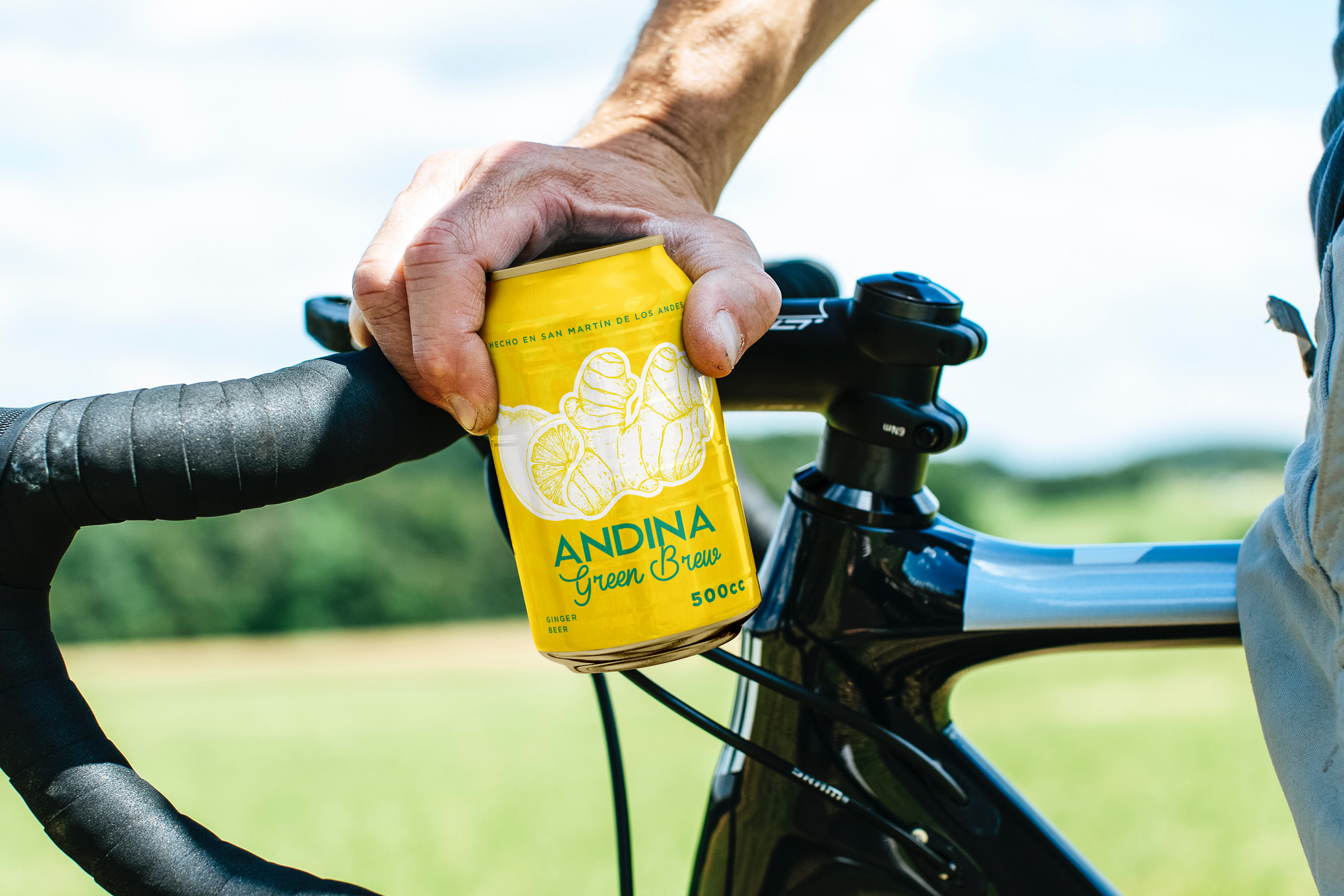Imagen del diseño gráfico de ANDINA Green Brew una bebida energética.