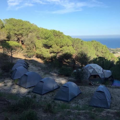 Vistas de la zona de Acampada y el Domo Geodésico.